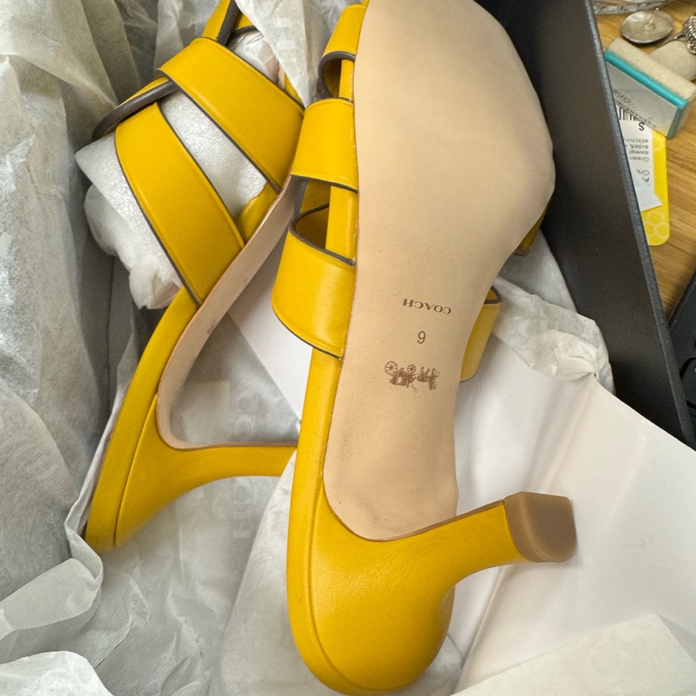 Coach Yellow Sandals - Picture 5 of 11